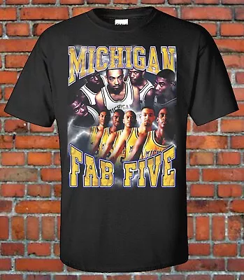 MICHIGAN FAB Five 90s Vintage Style Bootleg Rap Tee NCAA Final Four Basketball • $14.99