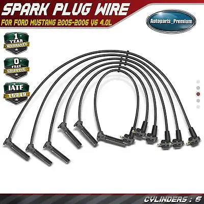 $27.99 • Buy 6pcs Spark Plug Wire Sets For Ford Mustang 2005 2006 V6 4.0L 5U3Z-12259AA 8mm