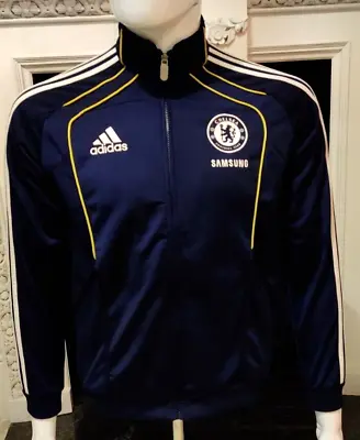 Chelsea Football Club Adidas Samsung Navy /Gold Track Jacket UK Size 13-14 Yrs • £19.42