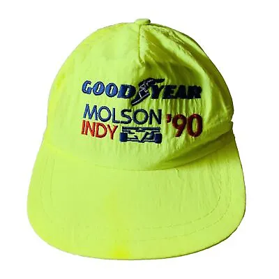 Vintage 1990 Goodyear Molson Indy Neon Hat Cap Snapback Racing Vancouver • $12.95