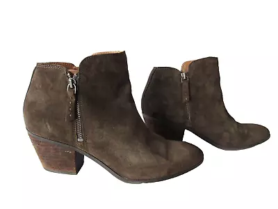 Frye & Co. Womens Size 9 Brown Suede Dual Side Zipper Ankle Boots • $47.39