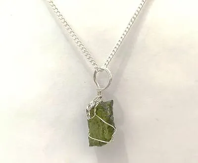 Natural Green Czech Moldavite Meteorite Necklace Pendant Chakra Healing 1-2 Gram • £20.95
