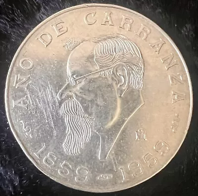 1959 Mexico 5 Pesos .720 Silver Coin Carranza KM-471 • $5