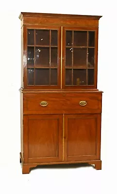 Georgian Secretaire Bookcase Desk Mahogany 1800 • $2670