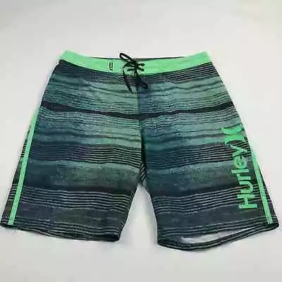 Hurley Phantom Board Shorts Mens 32 (fits 33.5W) Green EUC • $17.71