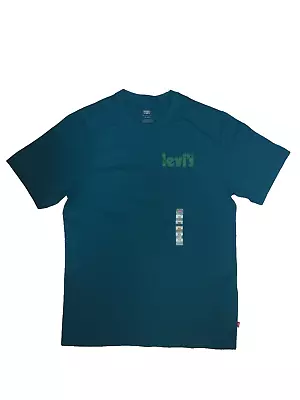 Levis T-Shirt Blue (navy/ Dark Teal) Short Sleeve Mens Size Extra Small (XS) • £15