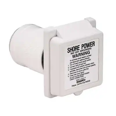 Marinco AFI 6351EL-B 50 Amp 125V Power Easy Lock Inlet ABYC Shore Power Label • $93.75
