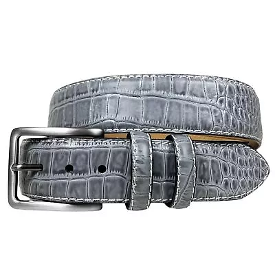 Mad Golfer Mens Croc Print Skins Leather Belt • $69