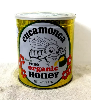 Unopened Vintage Cucamonga Pure Organic Honey 5 Pound  Metal Can Sealed • $109.95