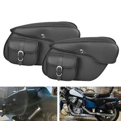 Motorcycle Side Saddle Bags Black For Harley Softail Deuce Anniversary EFI FXSTD • $129.99