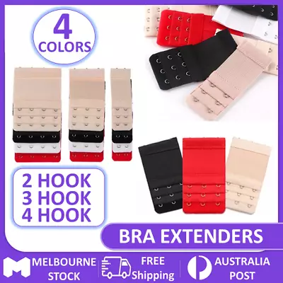 2 3 4 Hook Bra Extender Elastic Extension Stretching Strap Black Beige White Red • $4.04