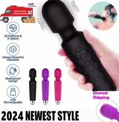 Handheld Massager Vibrator 3 Colors Rechargeable 20 Speed Wand Vibrating Massage • $7.99