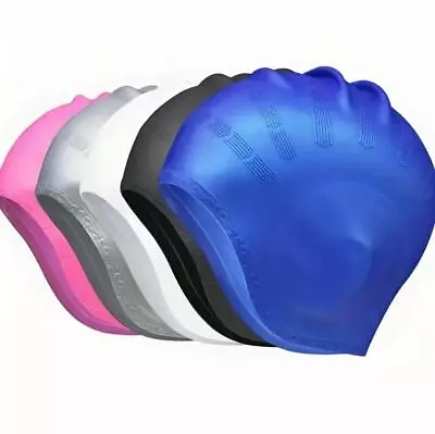 Silicone Non-Slip Swim Caps For Long Hair Waterproof Protect Ears Adults USA • $5.99