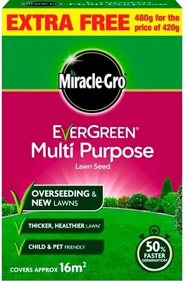 £6.97 • Buy Evergreen Multi Purpose Grass Seed MiracleGro Lawn Seed Ryegrass 16m2 480g