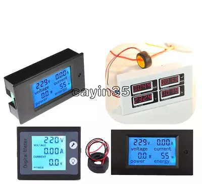 AC 80-260V 0-100A LCD Volt Current Watt Kwh Meter Power Energy Ammeter Voltmeter • £9.59