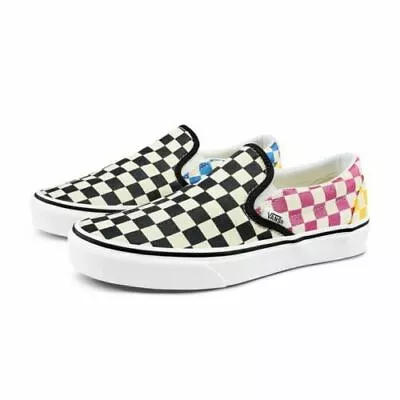 VANS Women's Classic Slip On Glitter Check Multi White SIZE 7 NEW VN0A4U381HP • $47.99