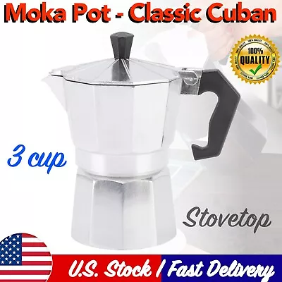 3 Cups Espresso Stove Top Coffee Maker Aluminium Percolator Moka Pot • $12.95