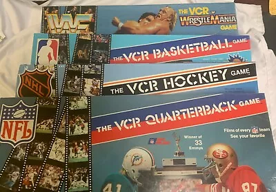 The Akklaim Sports Series Of VCR Board Games: WWF NBA NFL NHL - RARE NEW VINT • $84.95