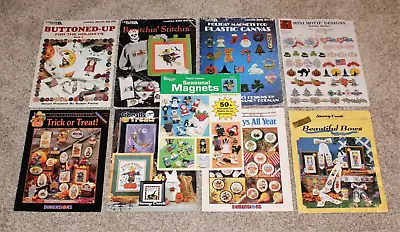 9 VTG Halloween Christmas Cross Stitch Pattern Leaflets Books Charts Holiday • $12.99