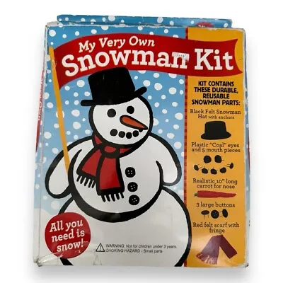 My Very Own Snowman Kit Everything To Make - Hat Coal Carrot Scarf Buttons New • $14.99
