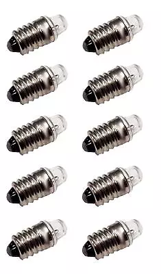 Pack Of 10 E10 Miniature Screw Base Light Bulbs 1.5V / 0.3A Flashlight Style • $9.20