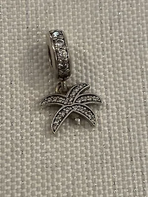 Genuine Pandora Clear CZ Dangle Charm S925 ALE Silver Pave PALM TREE Trunk Broke • £14.95