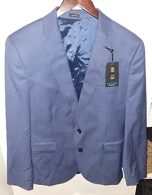 J. Ferrar Men's Slim Fit 2-Button Slate Blue Suit Jacket Size 42 SH NEW!! • $39