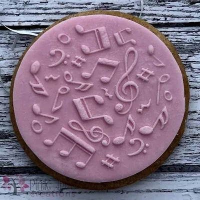 Music Notes Pattern Embosser Stamp Cookie Cutter Fondant Cupcake Baking *NEW* • £3.95