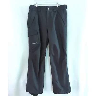 MARMOT Black  Ski Snowboarding Pants Waterproof W Pockets Size XL EUC • $39.99