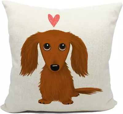 Dachshund Gifts Dachshund Throw Pillow Covers 18X18Dachshund Mom GiftsDachshu • $14.11