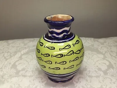 £29.69 • Buy Safi Moroccan Ceramic Pottery Handmade Fish 5.5” Vase Signed Safi