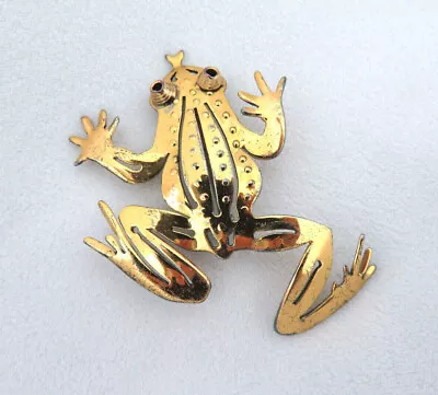 Vintage Sterling Silver & Gilt Frog Pin / Brooch • $19.80