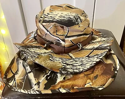 Camo Bucket Hat Army Autumn Mosquito Net Fishing Hunting Combat Woodland Multi • $20