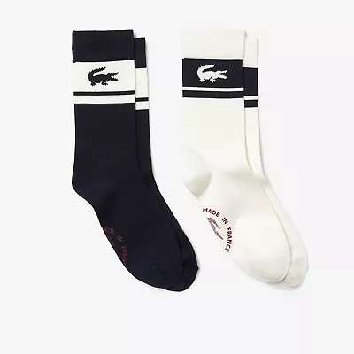 Lacoste Unisex Made In France Organic Cotton Socks 2-Pack UK 5.5-8 (EUR 39 - 42) • £32