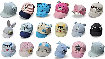 Baby Boy Girl Baseball Cap Sun Hat Cat Cartoon Animal Age 6/9/12/18/24 Months • £5