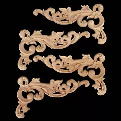 European Style Wooden Carved Floral Pattern Decorative Unpainted Applique Decal • $3.72