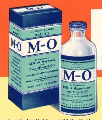 Haley's M-O The Alkaline Mineral Oil Laxative Vintage Ink Blotter • $14