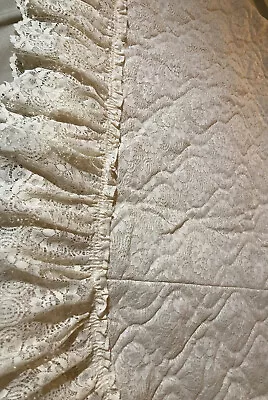 HTF Vintage Lace Bedspread Full/Double/Queen 60s 70s Ivory/Cream Rare Retro • $260