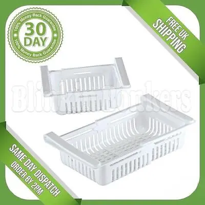 Expanding Fridge Storage Basket Under Shelf Cupboard Drawer Holder Organiser Box • £6.89