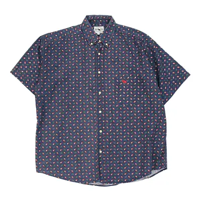 Ferrioni Collection Patterned Shirt - Large Blue Cotton • £9.69