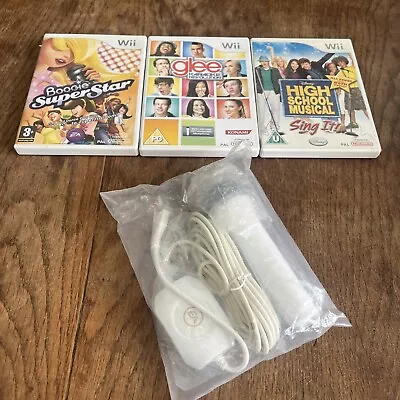 Nintendo Wii EA USB Mic New Sealed + Karaoke Games X 3 Boogie Superstar Glee • £16.31