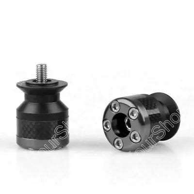 Universal Motorcycle CNC Carbon Fiber 8mm Swingarm Sliders Spools Gray TR • $16.14