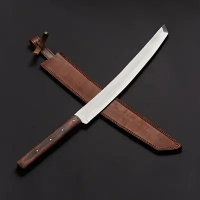 Custom Handmade D2 Tool Steel Hunting Machete Sword Survival Tanton Sword • $122