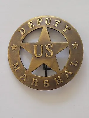 Collectable Western Badge - Old West Solid Brass Large Badge - Deputy US Marshal • $12.35