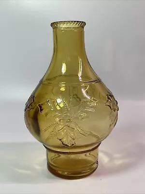 Vintage 70s 6” Wheaton Amber Glass Christmas Bottle “Holly” G1 • $18.74