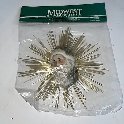 Old World Santa Claus Gold Foil Tinsel Star Christmas Ornament Midwest Importers • $29.99