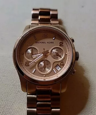 Michael Kors Chronograph Rose Gold  MK-5128 Women's Watch Fresh Battery  • $19.95