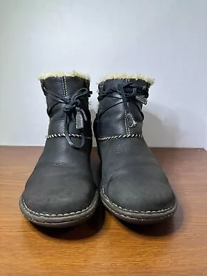 UGG Cove Nordic Sheep Skin Leather Black Winter Boots - Women’s Size 9 • $39.99