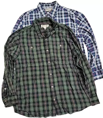Lot Of 2 Duluth Trading Co. Long-Sleeve Plaid Thick Flannel Men's Large • $25