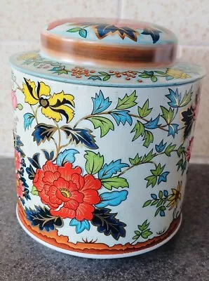 Vintage Daher Long Island Container Made In England Flowers Floral Tea Tin • $13.99